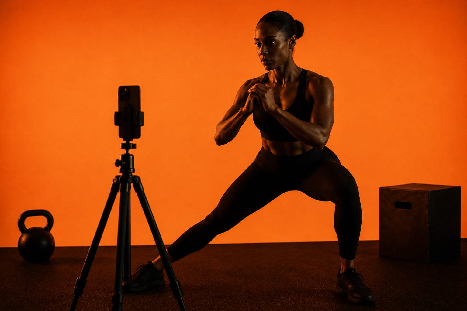 Filming fitness content in the private, well-lit SHIO studio