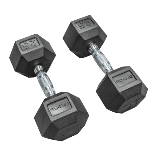 Rogue Rubber Hex Dumbbells